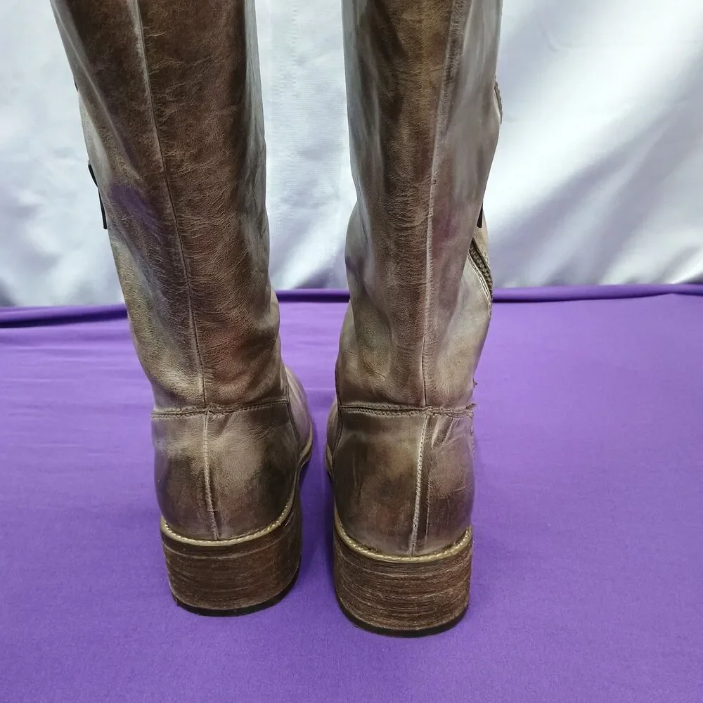 Corral Urban Chocolate Taupe Lace Tall Boots P5036 Ladies size 8.5M   Used W/Box